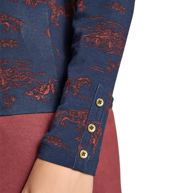 Joules Amy Women's Long Sleeve Jersey Top - Navy/Western-5