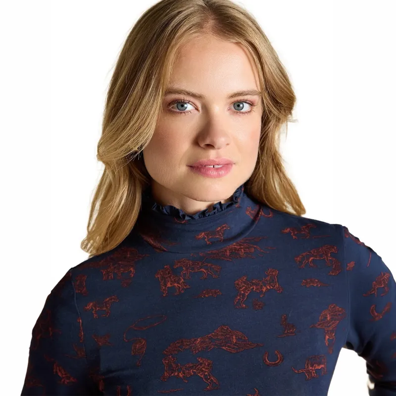 Joules Amy Women's Long Sleeve Jersey Top - Navy/Western-3