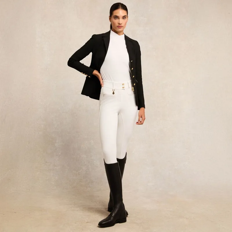 Holland Cooper Gatcombe Ladies Short Sleeve Show Shirt - White-4