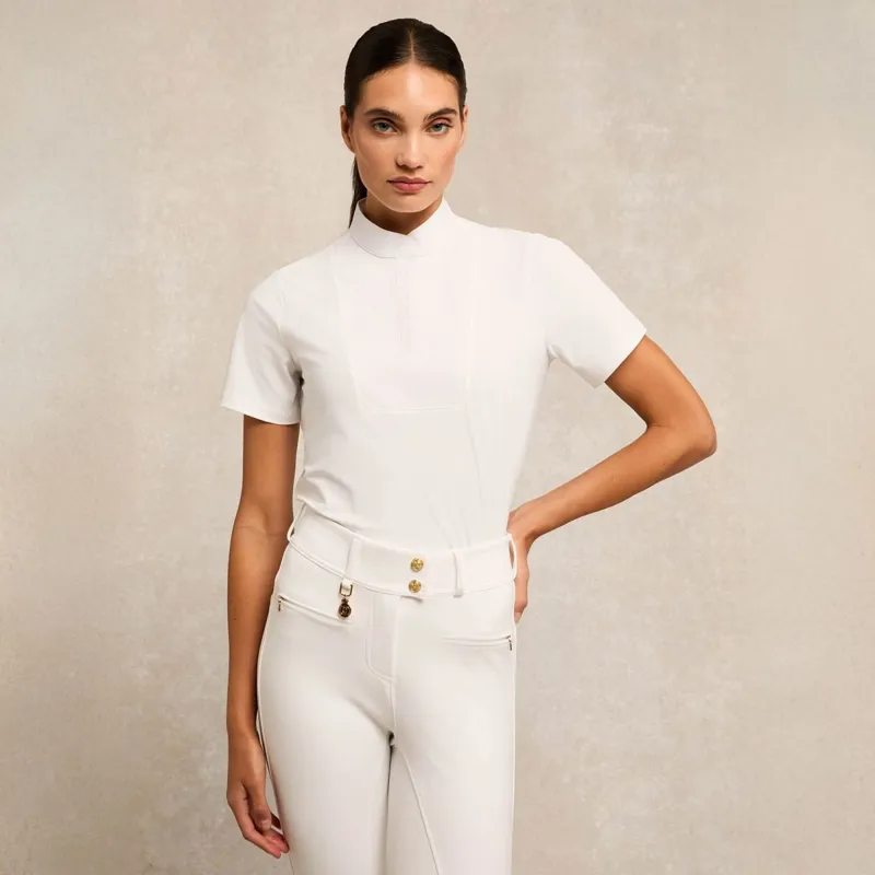 Holland Cooper Gatcombe Ladies Short Sleeve Show Shirt - White