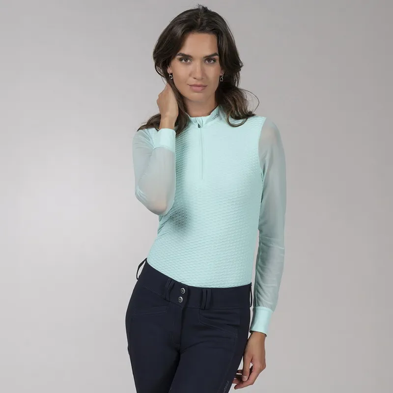 Schockemohle Gianna Style Ladies Training Shirt - Aqua Sea-2