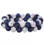 QHP Gloss Hair Scrunchie - White/Navy