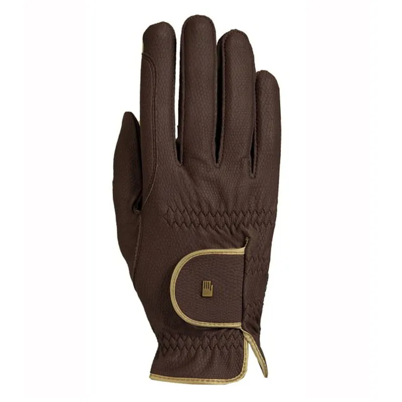 Roeckl Lona Adult Riding Gloves - Mocha/Gold