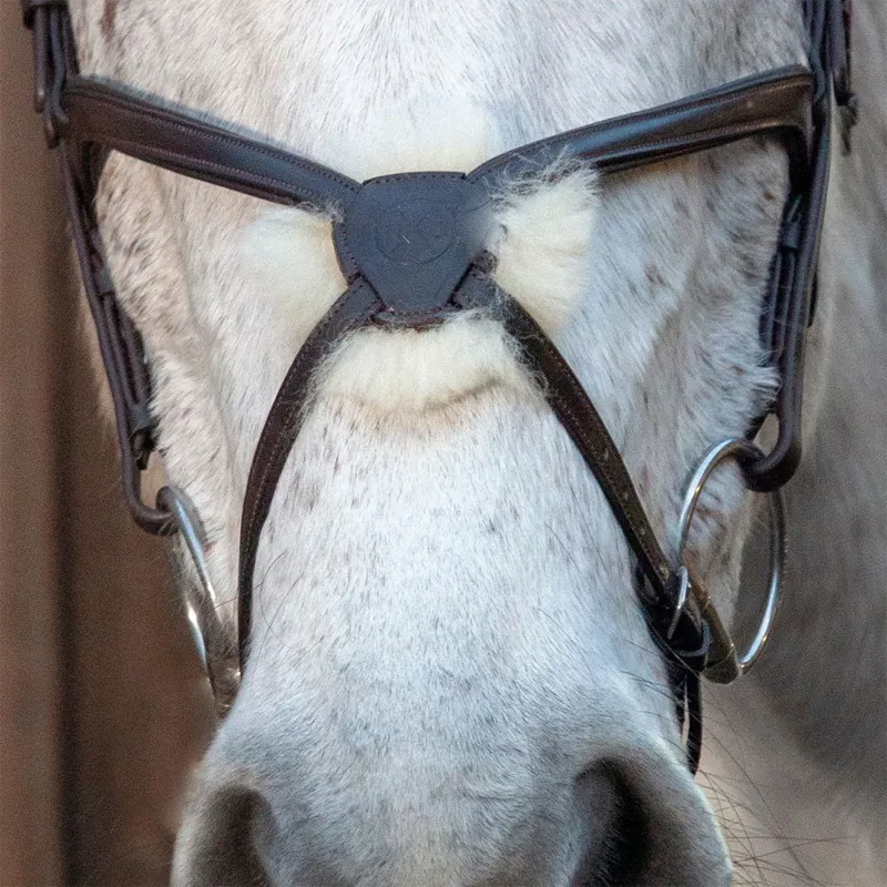 Henry James Sheepskin Figure 8 Noseband - Havana Brown-2
