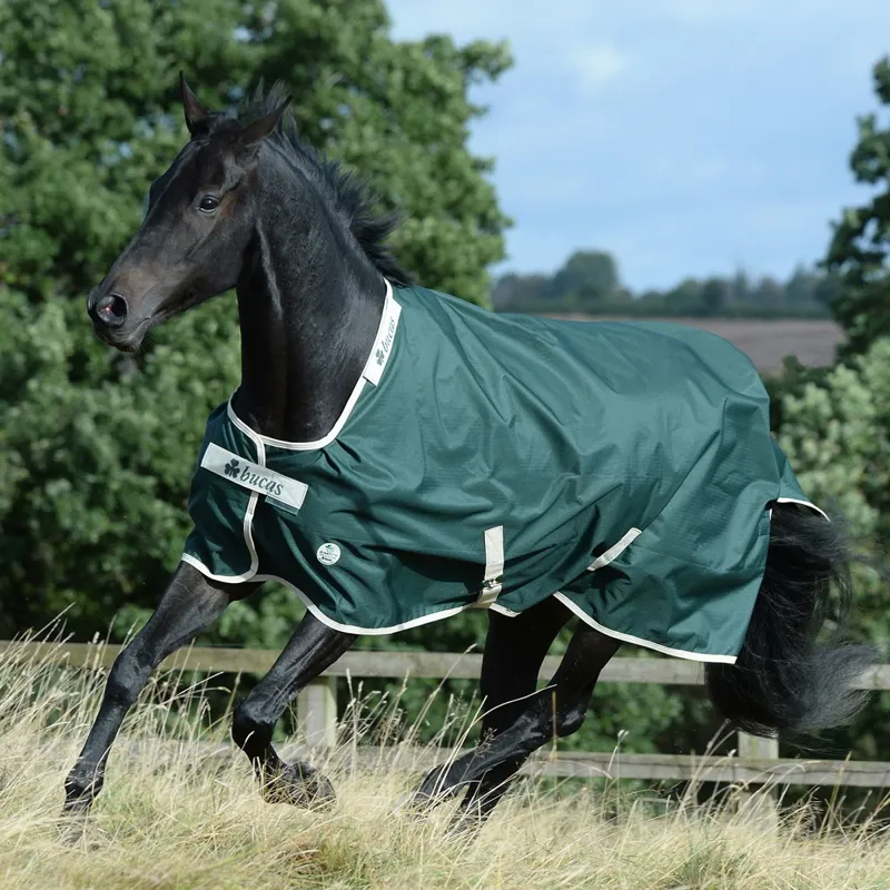Bucas Greenline 300g Standard Neck Turnout Blanket - Green/Cream