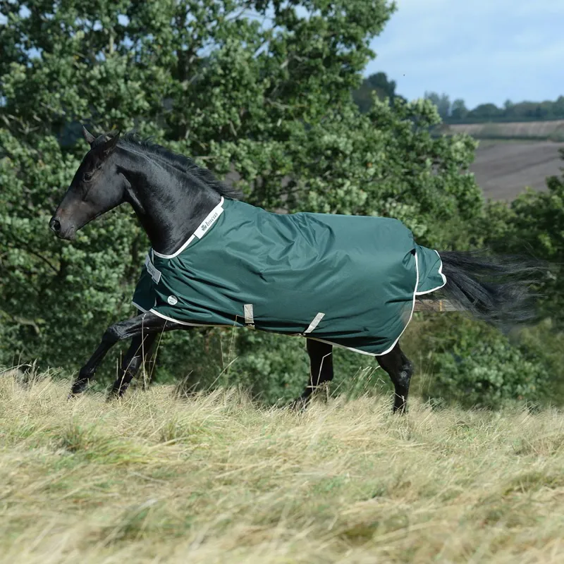 Bucas Greenline 300g Standard Neck Turnout Blanket - Green/Cream-13