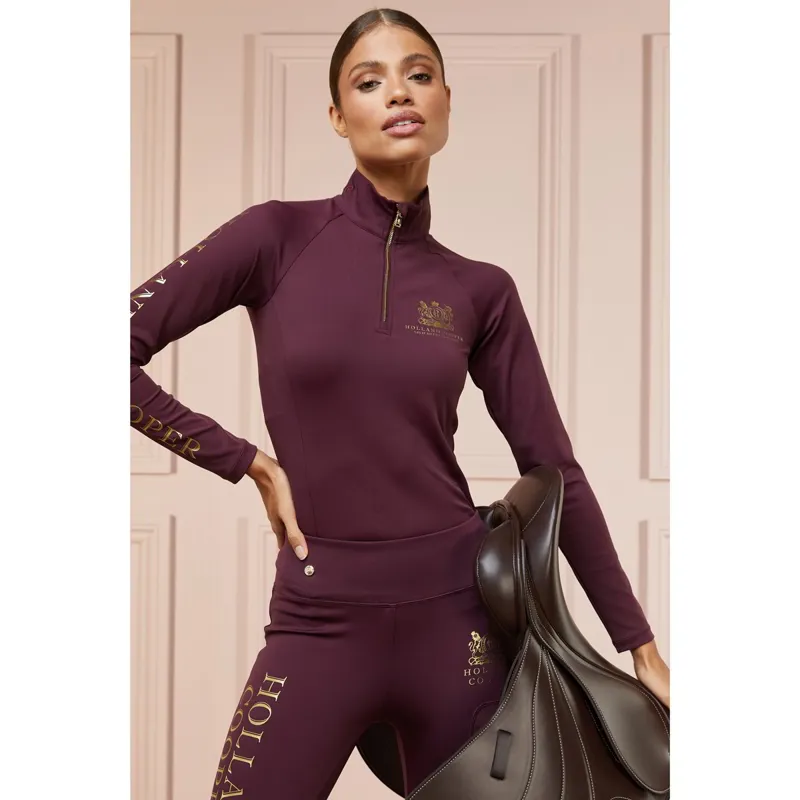 Holland Cooper Long Sleeve Ladies Base Layer - Mulberry-4