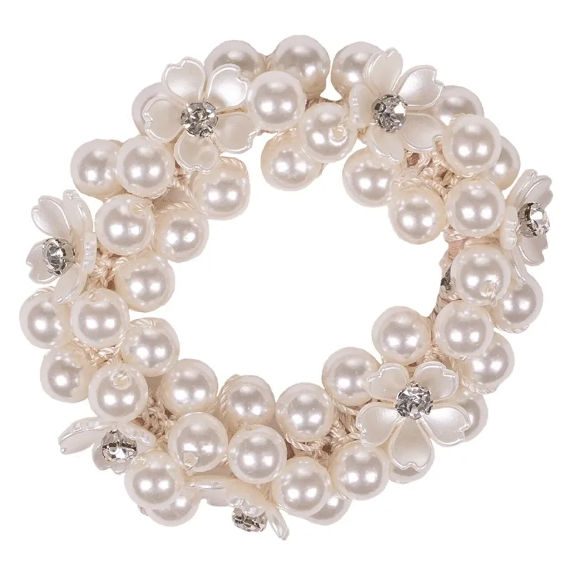 QHP Flower Scrunchie - White