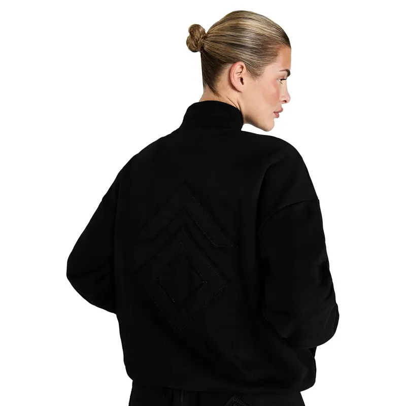 Aztec Diamond Premium Half Zip Women's Sweater - Black-4