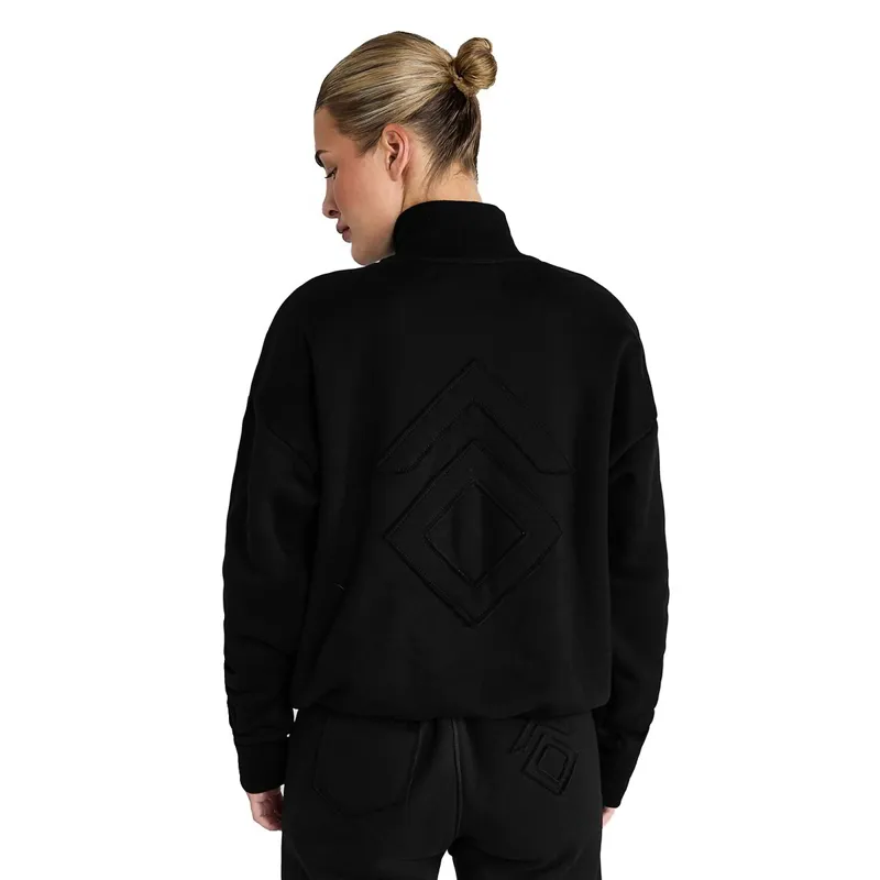 Aztec Diamond Premium Half Zip Women's Sweater - Black-3
