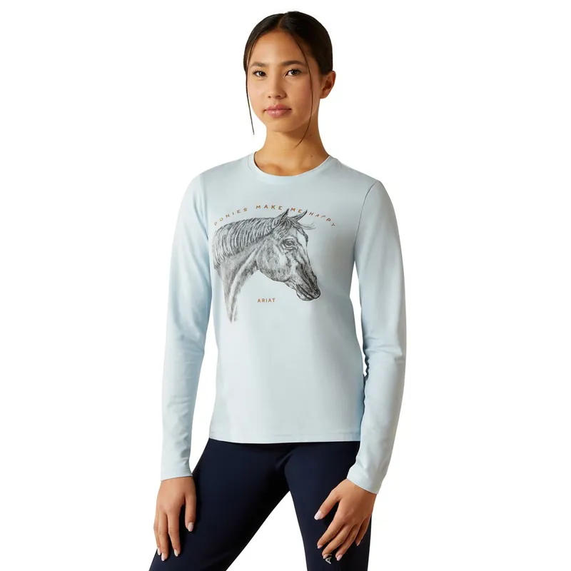 Ariat Happy Junior Girls Long Sleeve Tee - Skywalk