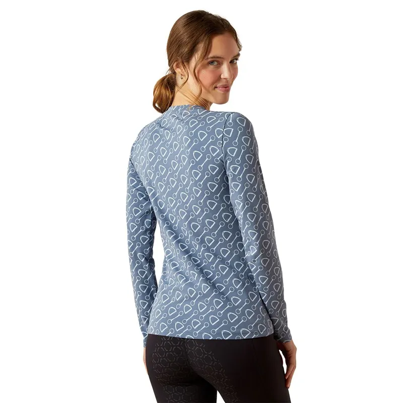 Ariat Hardwear Print Long Sleeve Womens Tee - China Blue-2