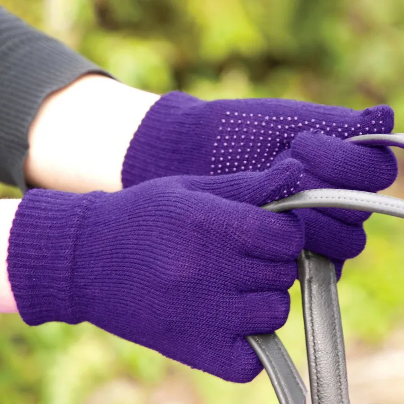 Harlequin Magic Junior Riding Gloves - Purple-1