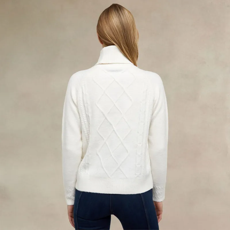 Holland Cooper Harlow Ladies Knit Sweater - Ecru-3