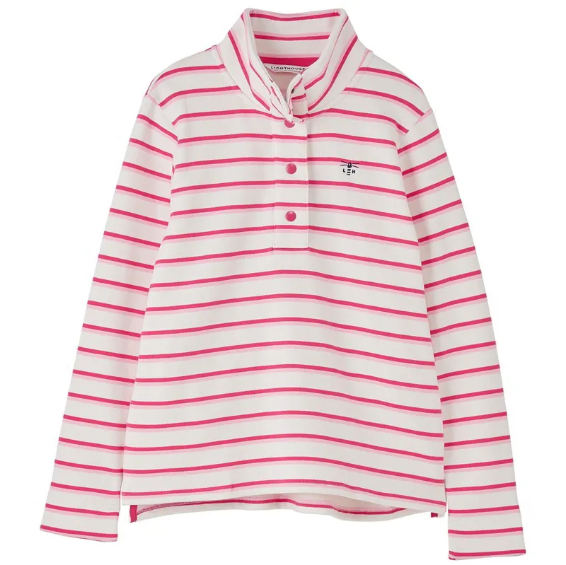 Lighthouse Haven Women's Sweater - Pink Stripe-2