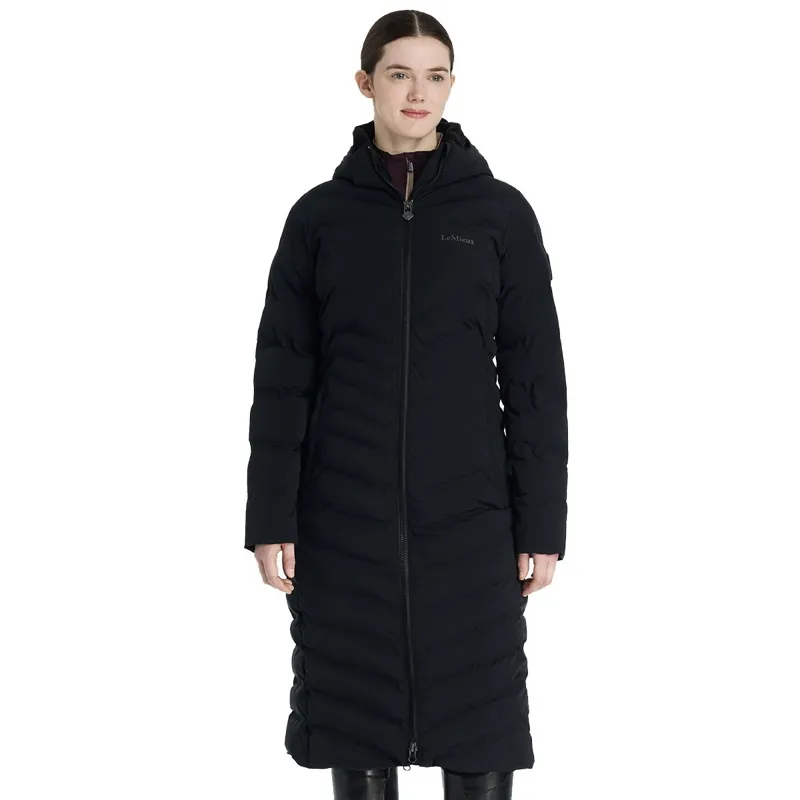 LeMieux Hayley Women's Water Resistant Long Line Puffer Jacket - Black