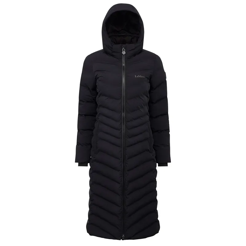 LeMieux Hayley Women's Water Resistant Long Line Puffer Jacket - Black-4