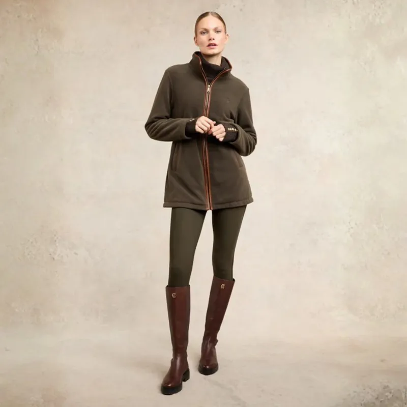 Holland Cooper Longline Country Fleece Womens Jacket - Khaki-3