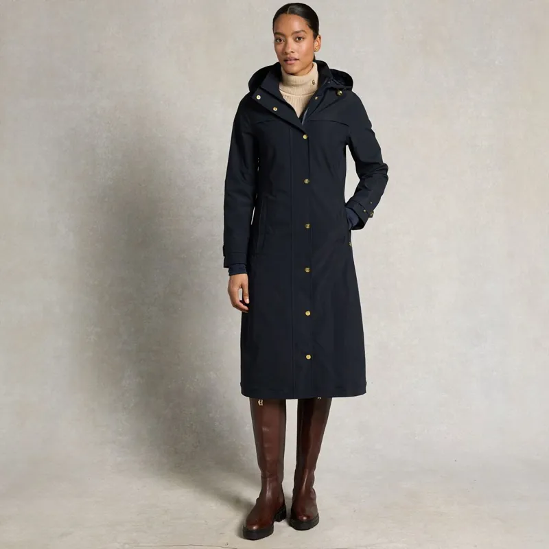 Holland Cooper Folgate Women's Long Waterproof Riding Coat - Ink Navy-1