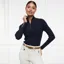 Holland Cooper Ava Half Zip Cable Knit Womens Sweater Ink Navy