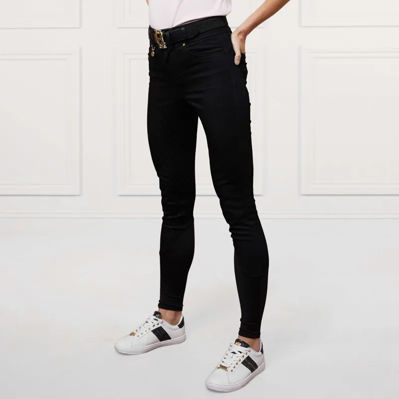Holland Cooper Denim Thermal Full Grip Ladies Breeches - Black-1
