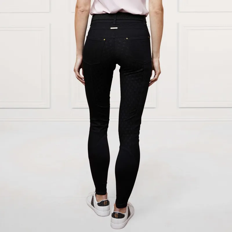 Holland Cooper Denim Thermal Full Grip Ladies Breeches - Black-2