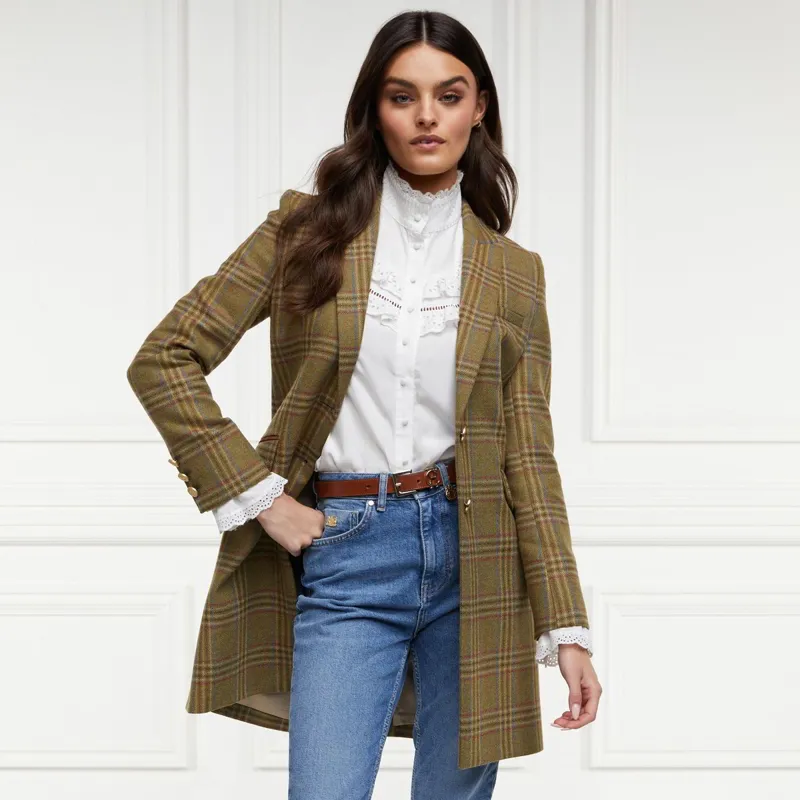 Holland Cooper Highgrove Women's Tailored Coat - Avebury Green Check-1