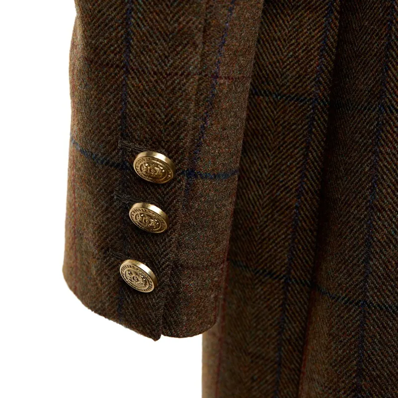 Holland Cooper Highgrove Womens Tailored Coat - Glen Green-5