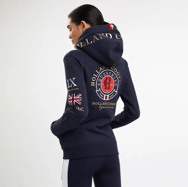 Holland Cooper Team Womens Zip Hoodie - Ink Navy-6