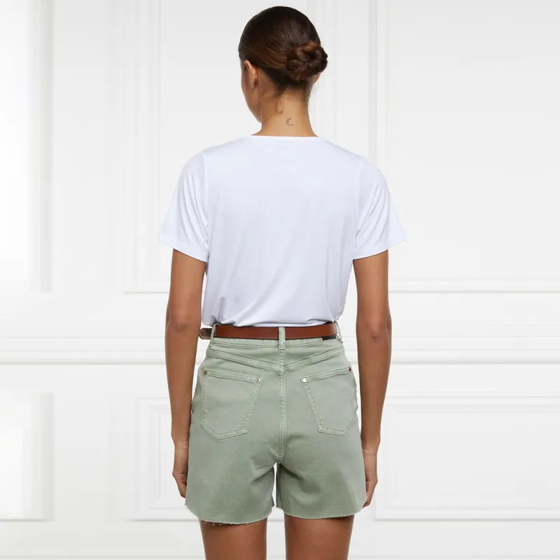 Holland Cooper High Rise Women's Denim Shorts - Sage-1