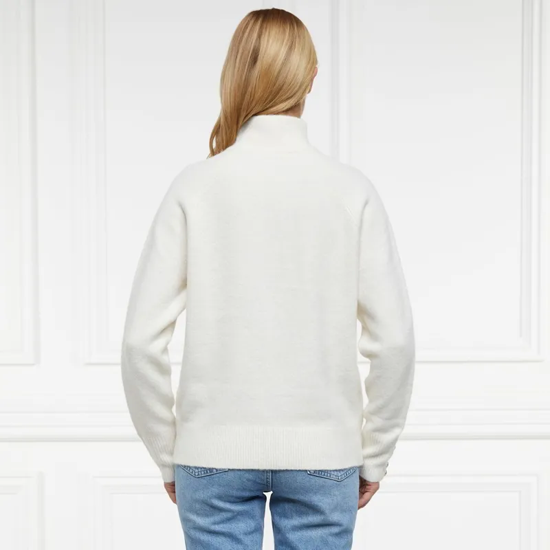 Holland Cooper Tori Half Zip Knit Ladies Sweater - Natural-1