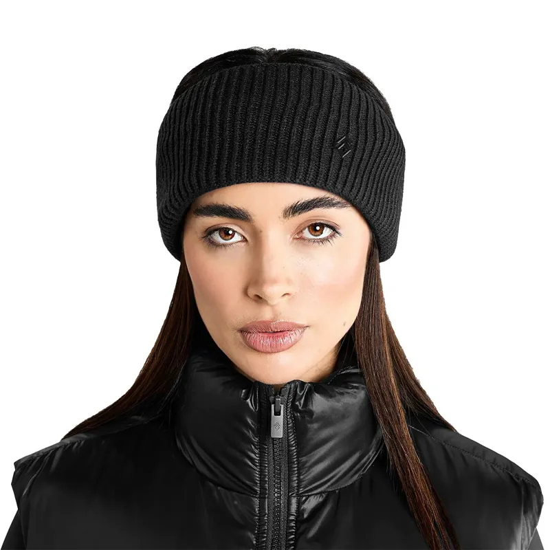 Aztec Diamond Knitted Headband - Black-2