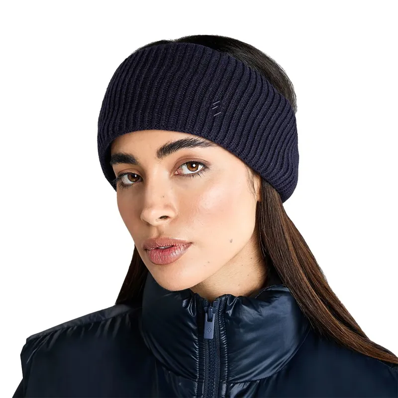 Aztec Diamond Knitted Headband - Navy-1