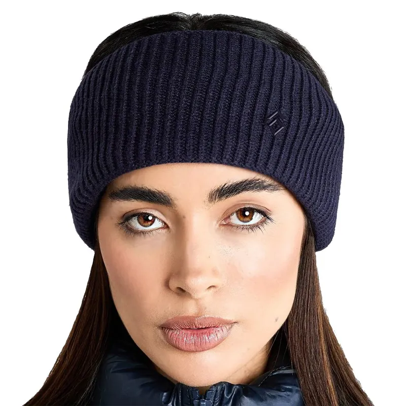 Aztec Diamond Knitted Headband - Navy-2