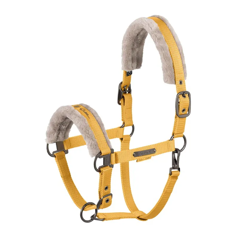 Eskadron Platinum Double Pin Faux Fur Halter - Golden Yellow