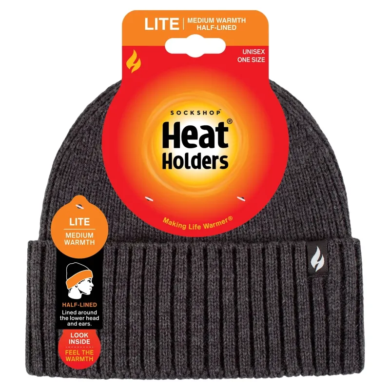 Heat Holders Ashwood Men's Lite Ribbed Beanie - Charcoal-1