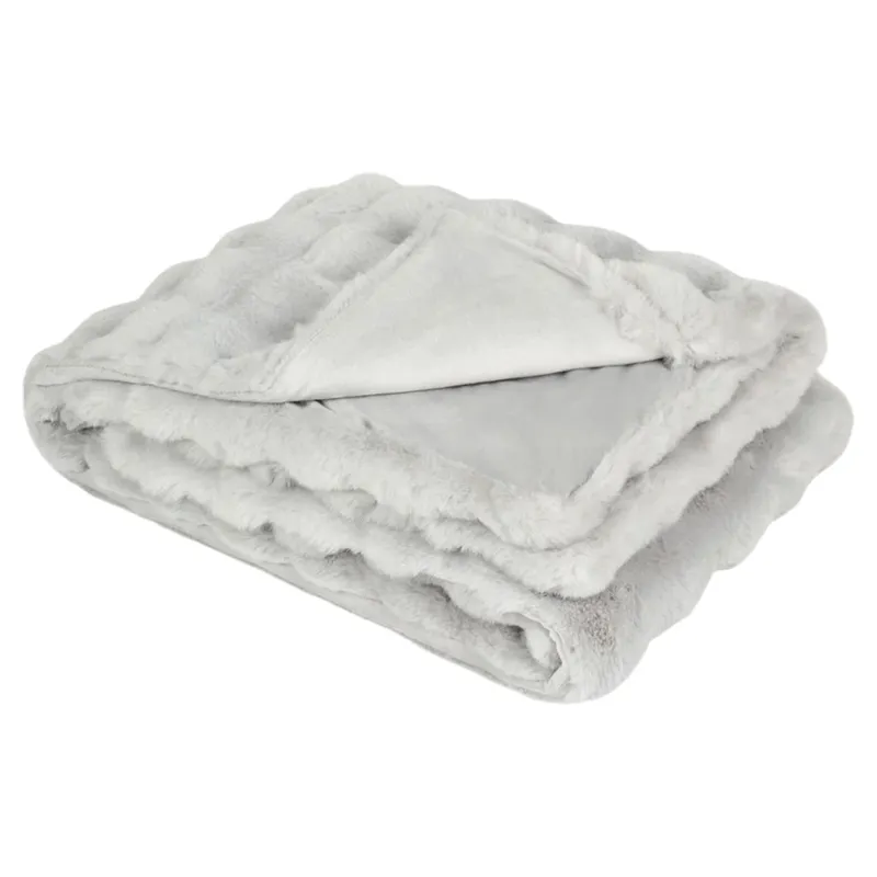 Heat Holders FAUX FUR Lux Blanket - Light Gray
