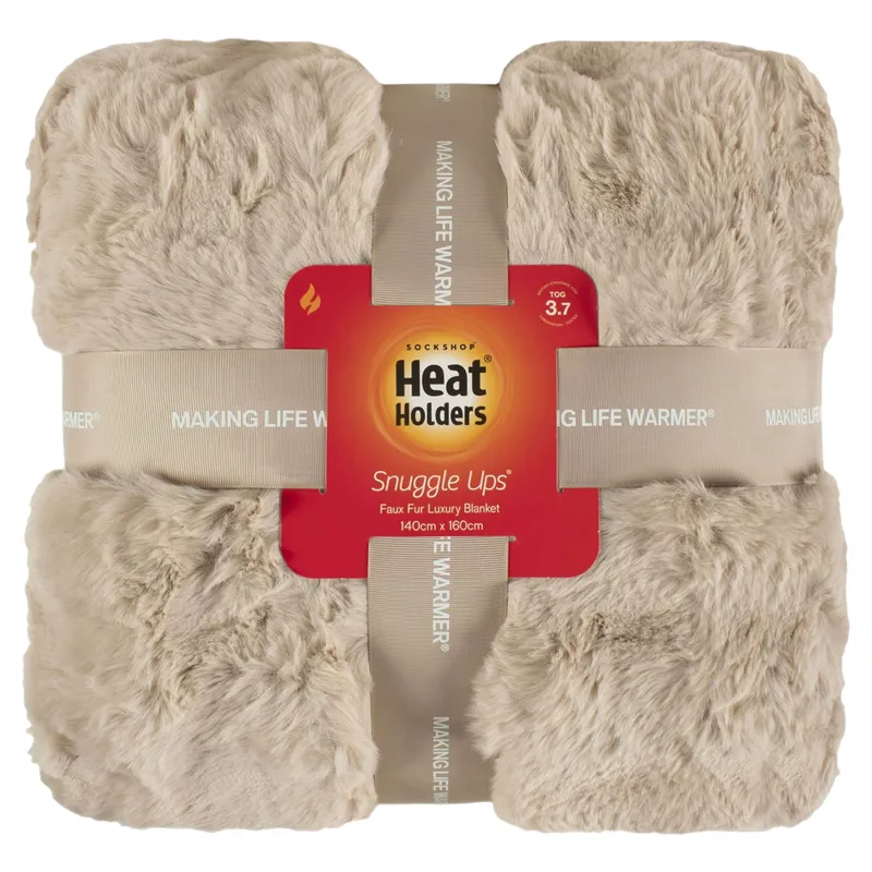 Heat Holders FAUX FUR Lux Blanket - Natural-5