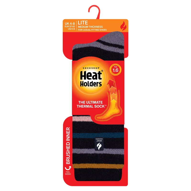 Heat Holders Annika Women's Lite Classic Stripe Crew Socks - Navy-2