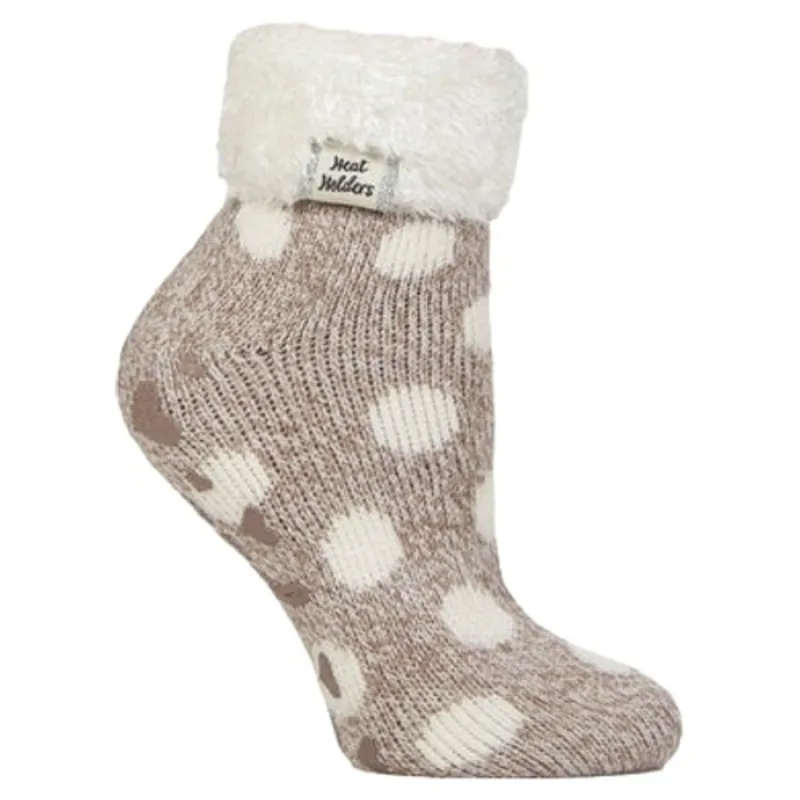Heat Holders Original Women's Feather Top Lounge Socks - Dusky Brown Twist