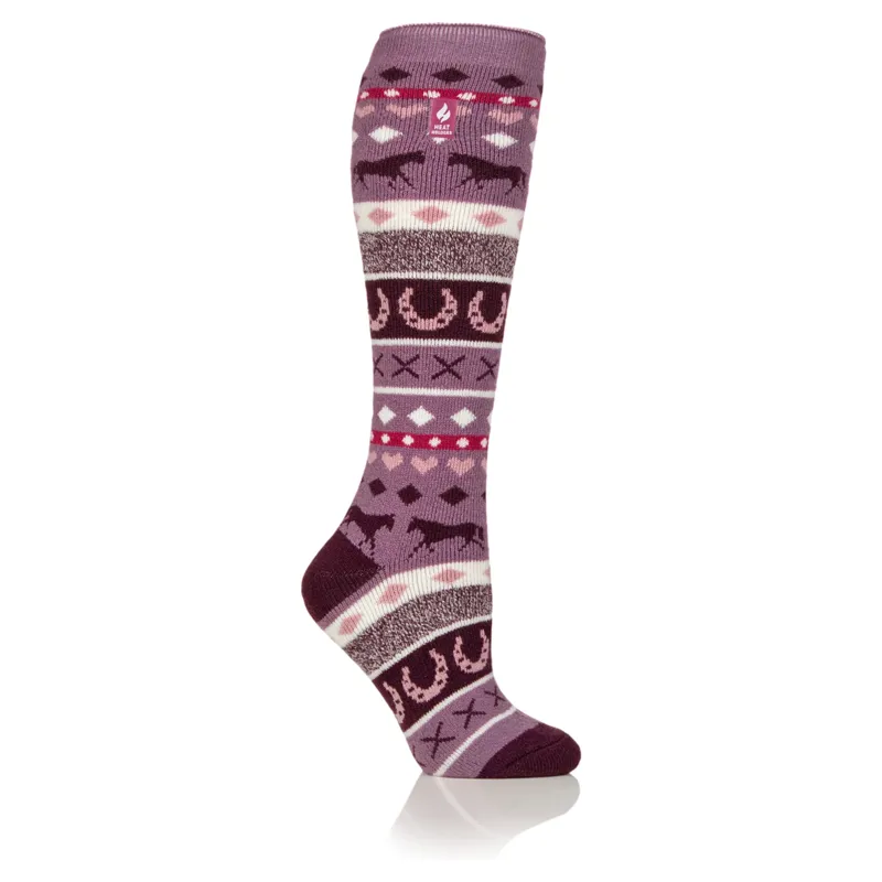 Heat Holders Oaken Women's Jacquard Lite Long Socks - Fairisle Pink