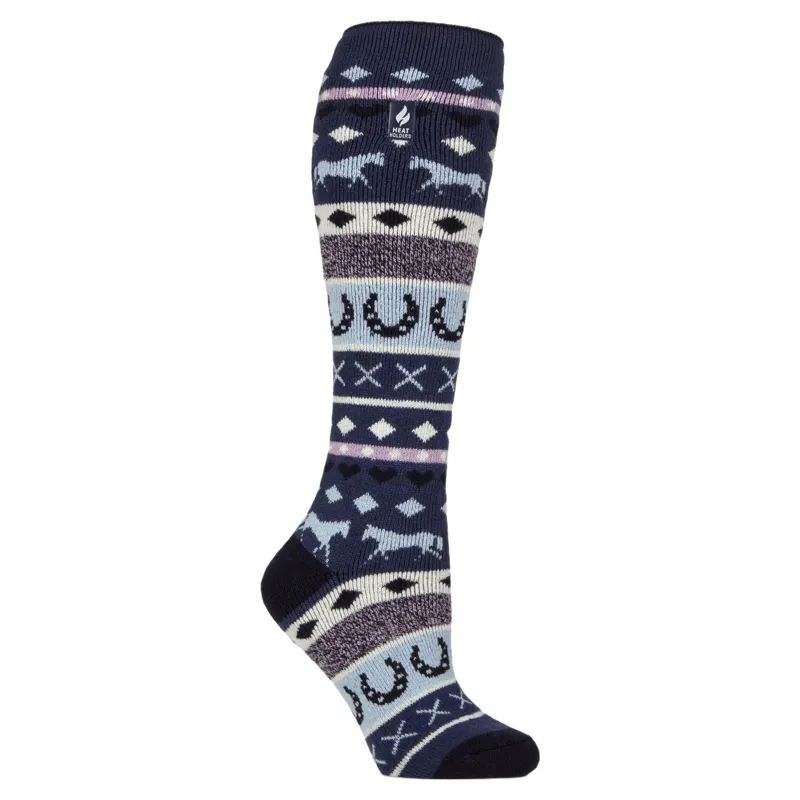 Heat Holders Portree Women's Jacquard Lite Long Socks - Fairisle Blue
