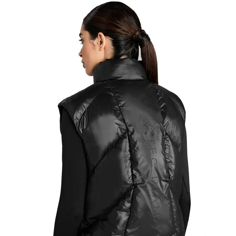 Aztec Diamond Heavy Quilted Women's Vest - Black-7