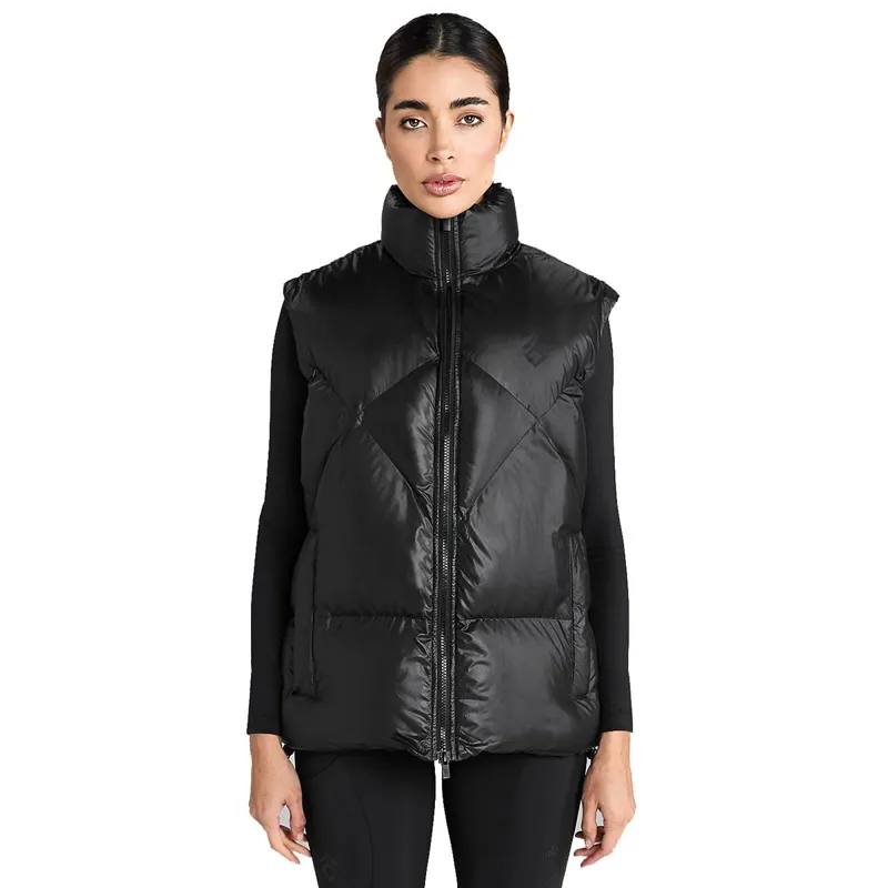 Aztec Diamond Heavy Quilted Women's Vest - Black-1
