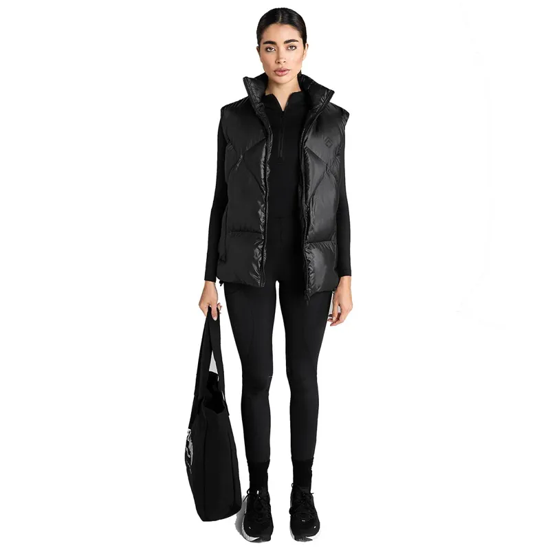Aztec Diamond Heavy Quilted Women's Vest - Black-4