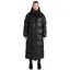 Aztec Diamond Women's Heavy Quilted Long Puffer Coat - Black