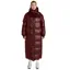 Aztec Diamond Women's Heavy Quilted Long Puffer Coat - Cherry