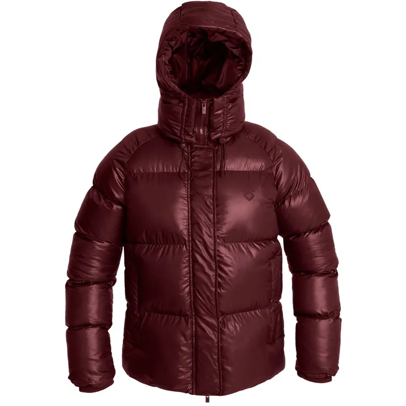 Aztec Diamond Women's Heavy Quilted Puffer Coat - Cherry-2