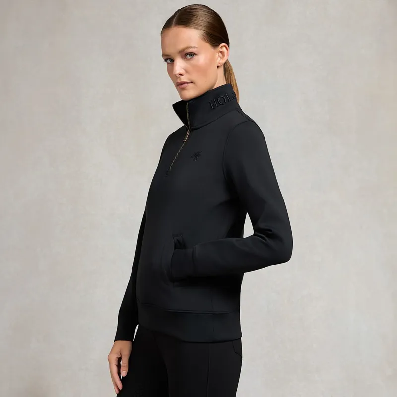 Holland Cooper Henley Training Womens Quarter Zip - Black-6
