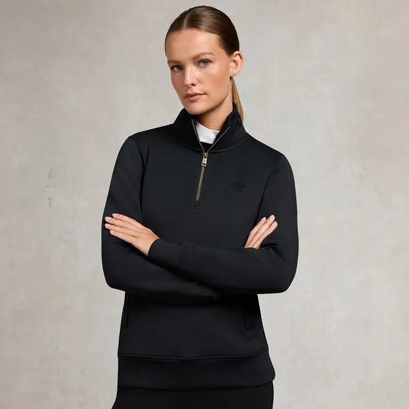 Holland Cooper Henley Training Womens Quarter Zip - Black-5
